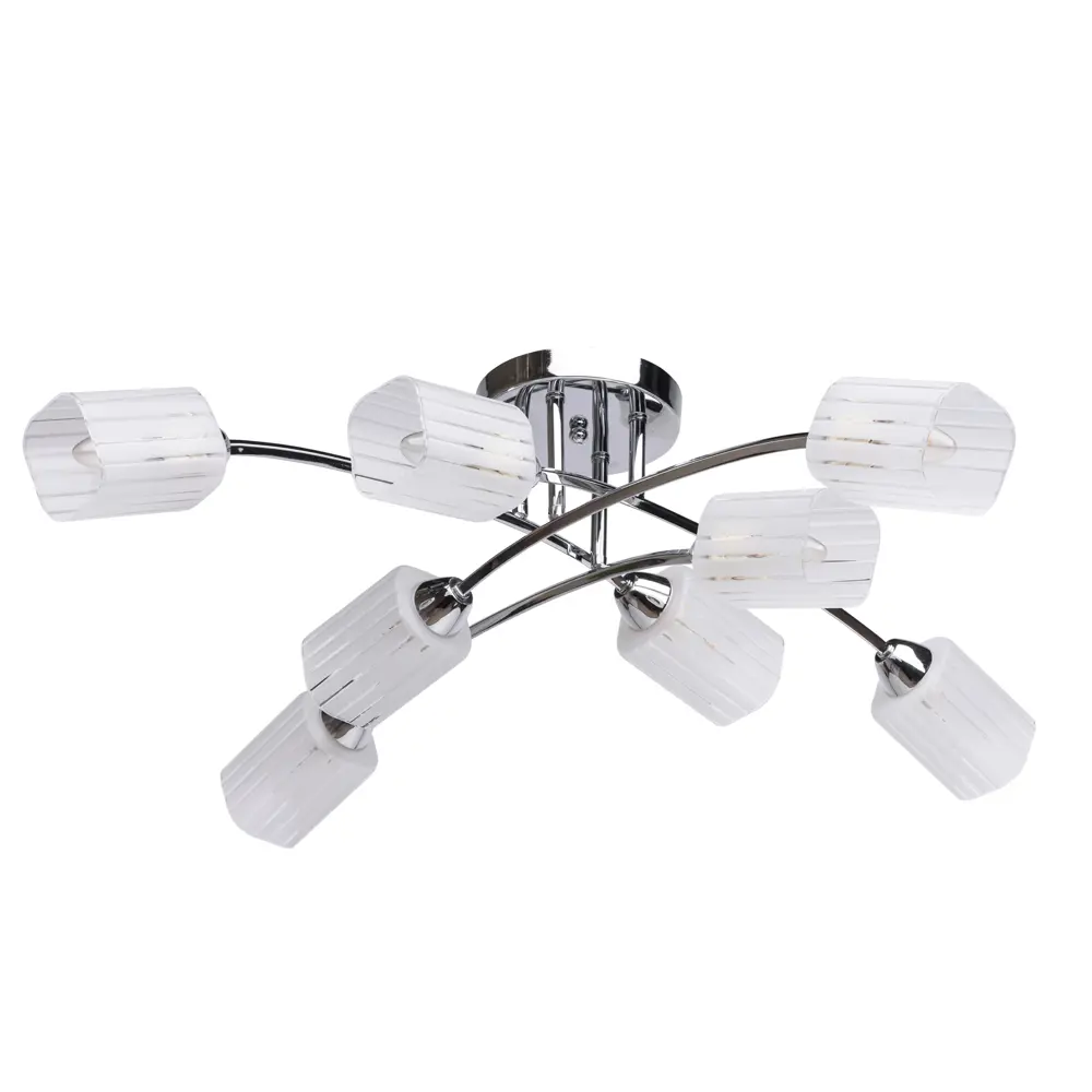 18162497 Люстра Олимпия 8xE14x60 Вт металл/стекло цвет хром/белый STLM-0009791 De Markt  - Вид №1