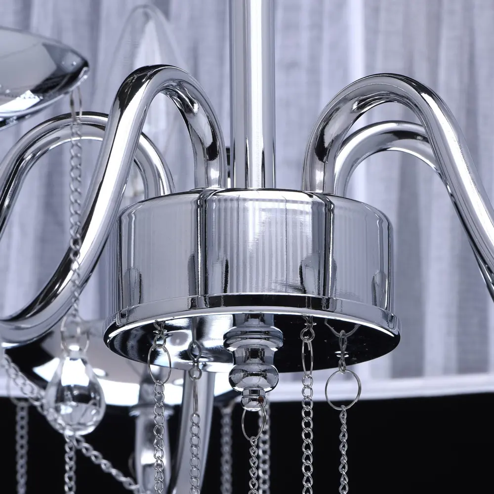 Люстра Нора 5xE14x60 Вт, металл/текстиль, цвет хром/белый MW-Light STLM-2124831 - Вид №9