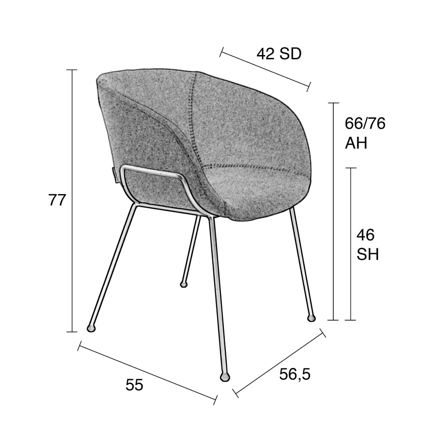 Кресло Feston серое Zuiver 1200157 - Вид №1