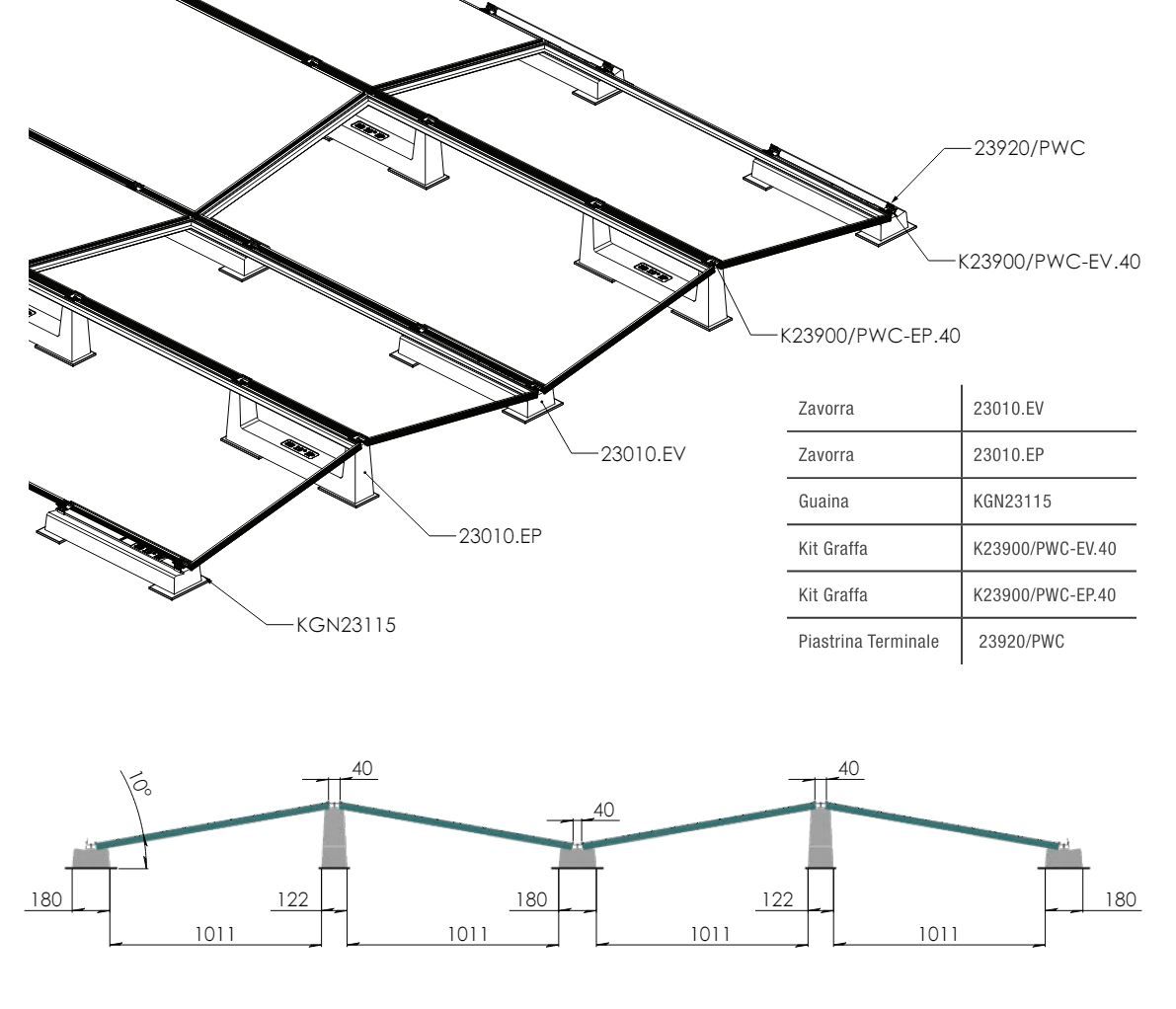 Поддержка фотоэлектрической системы Sun Ballast EASYWEST 10° EV ARCH-00109094 - Вид №3