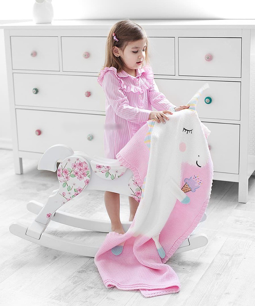 Плед ЕДИНОРОГ 60*120 св.астра+белый APERO ДИЗАЙНЕРСКИЕ, ЕДИНОРОГ, ЖИВОТНЫЕ 134603 Розовый  - Вид №6