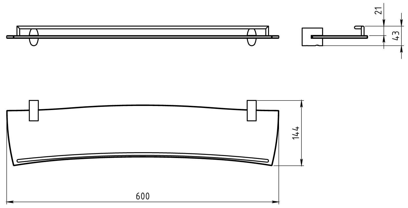 Полка с ограждением Novaservis Metalia 10 0053.0 хром 00530 - Вид №1
