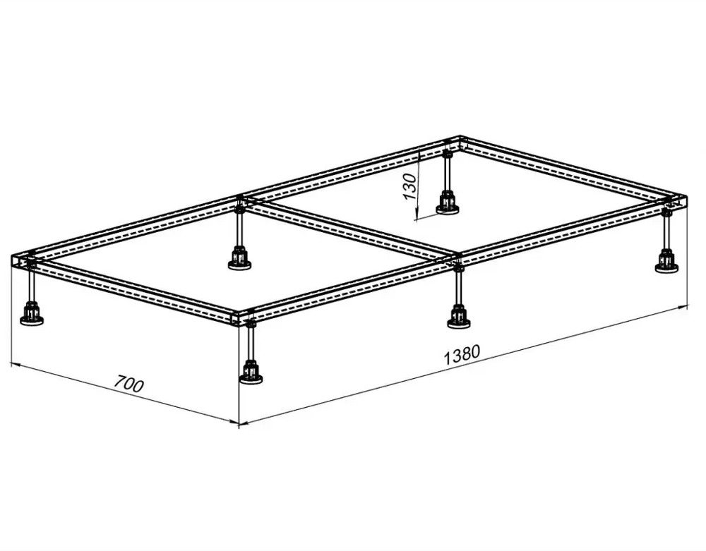 90764169 Каркас для поддона Aquanet 138x70 STLM-0990341