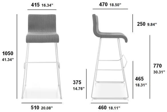 Высокий табурет со спинкой SITIA AMBA ARCH-00109496 - Вид №2