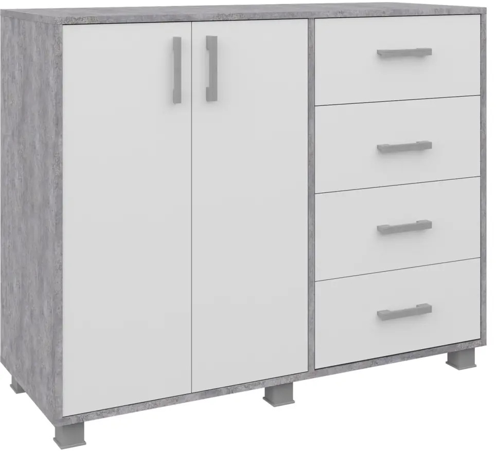 91732189 Комод Гк Аквилон OLIVIA 4 ящика 116x45x93 Плита ДСП цвет кашемир STLM-1098265