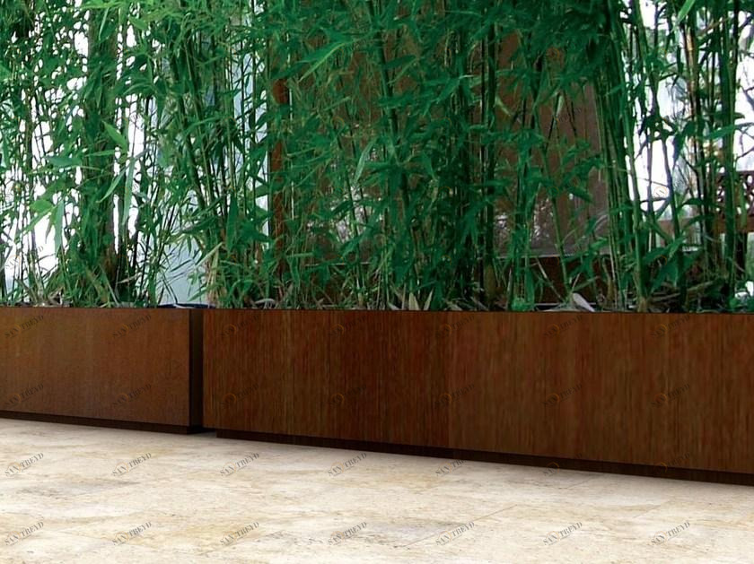 GARDA DESIGN Низкая прямоугольная кашпо для общественных мест из листового металла sun-id-1468029