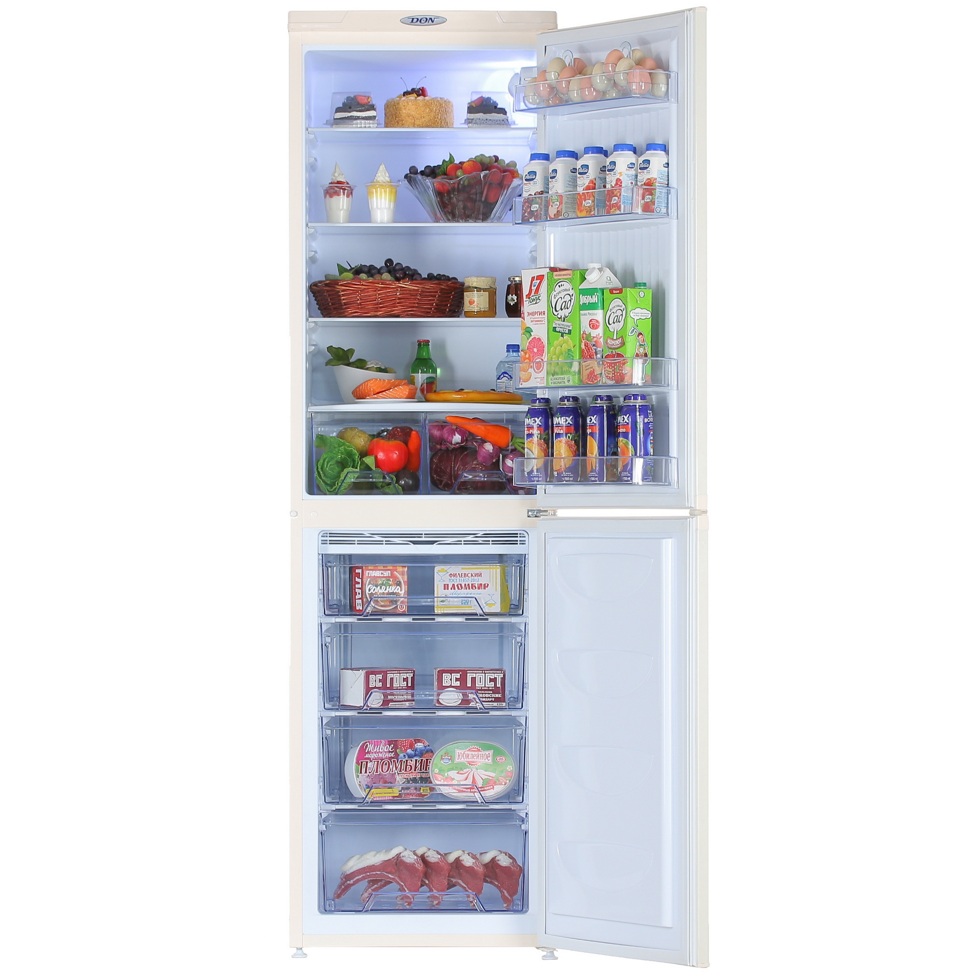 1393746 Холодильник с морозильником   DON R-297 BE бежевый STDN-0083056 - Вид №4