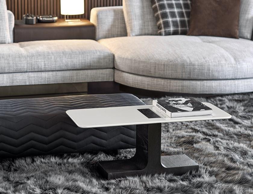 Minotti Прямоугольный деревянный журнальный столик с лакированной столешницей Block sun-id-1455464 - Вид №1
