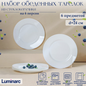 91169997 Блюдо сервировочное 6 шт 24x24 см стекло цвет белый Everyday STLM-0508518 LUMINARC