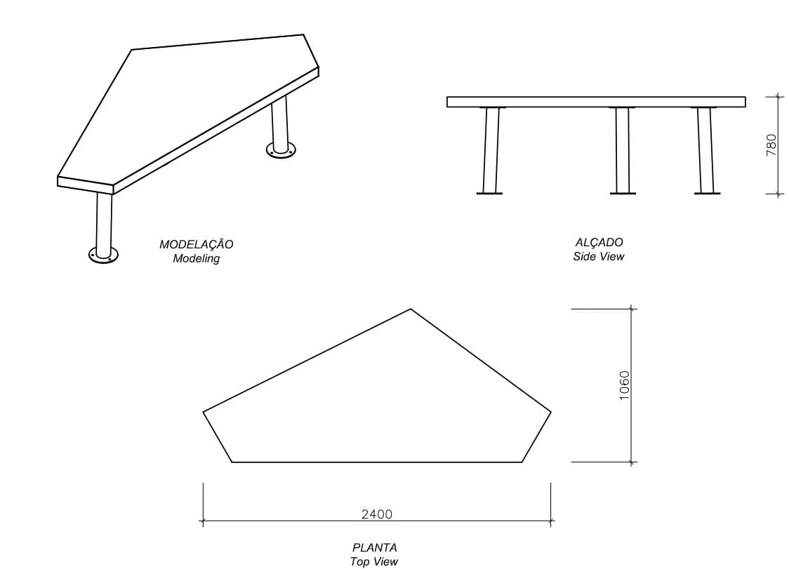 Бетонный стол для общественных мест amop Modo ARCH-00066290 - Вид №2