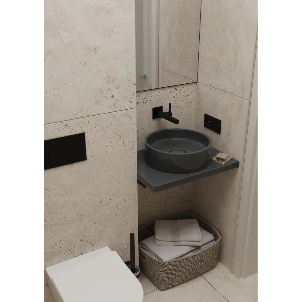 Столешница Santreyd Scandi для ванной из искусственного камня графит 89139414 STLM-0078943 - Вид №4