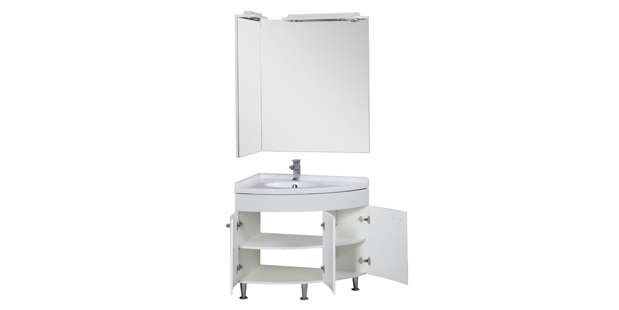 Комплект мебели Aquanet Корнер 89 L белый (закрытый) 00161232 - Вид №2