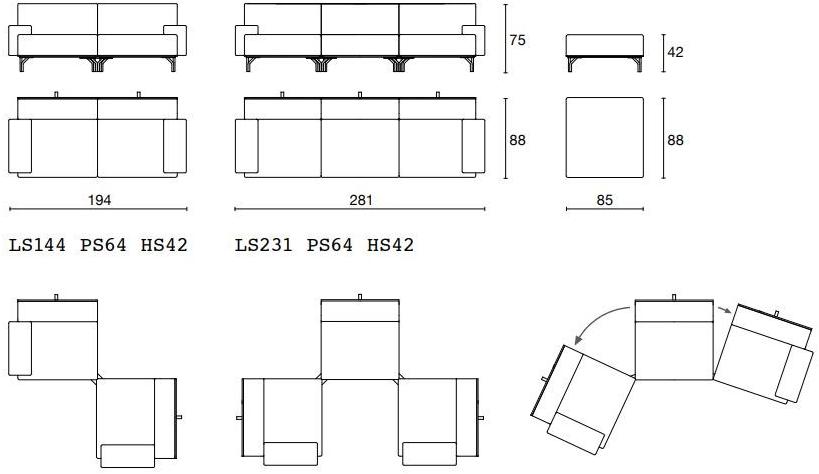 Casamania & Horm Шарнирный диван из ткани или кожи sun-id-1401931 - Вид №16