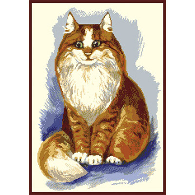 160х230кл Схема для вышивания цв. А3 ДК-010 "Рыжая кошка" Santreyd 