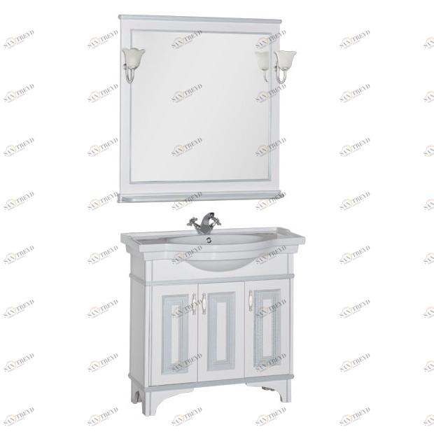 Комплект мебели Aquanet Валенса 90 белый краколет/серебро 00180240