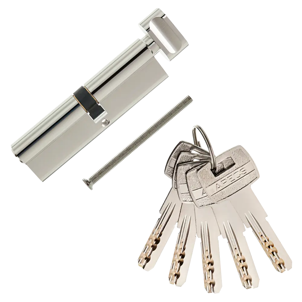 Цилиндр Apecs SM-105(50C/55)-C-NI, 50x55 мм, ключ/вертушка, цвет никель ЦИЛИНДР APECSSM-105(50C/55)-C-NI КЛ-ВЕРТ STLM-2187679 - Вид №1