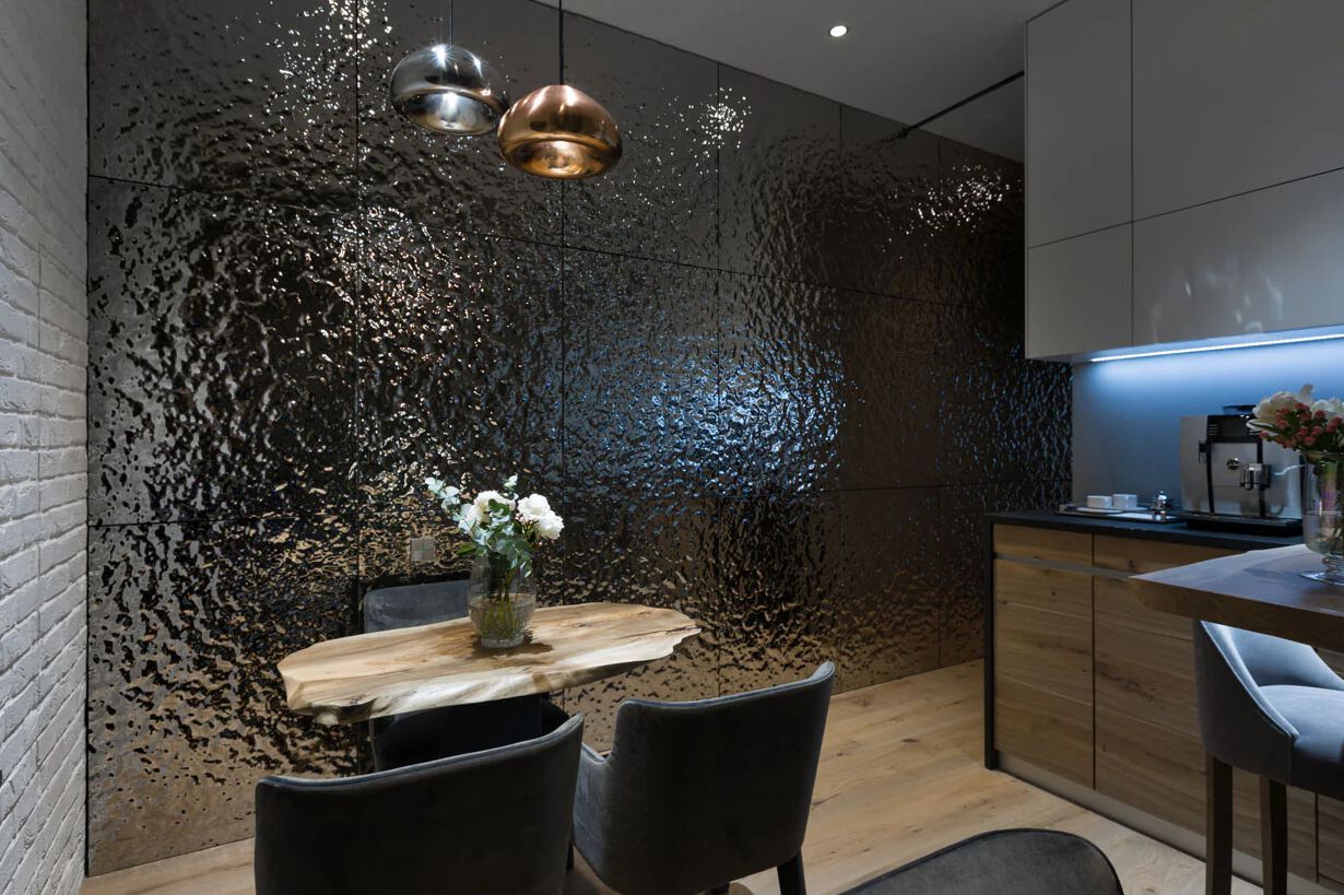 Декоративная стеклянная панель PlusObject AQUA SILVER ARCH-00061457 - Вид №3