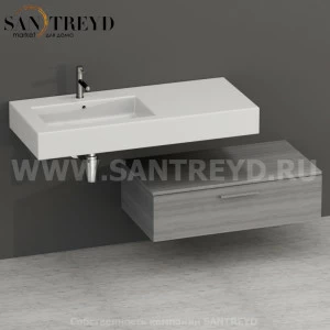 S09024TO Тумба с 1 ящиком 90 см цвет Северное Дерево темное ARREDO WOOD Италия