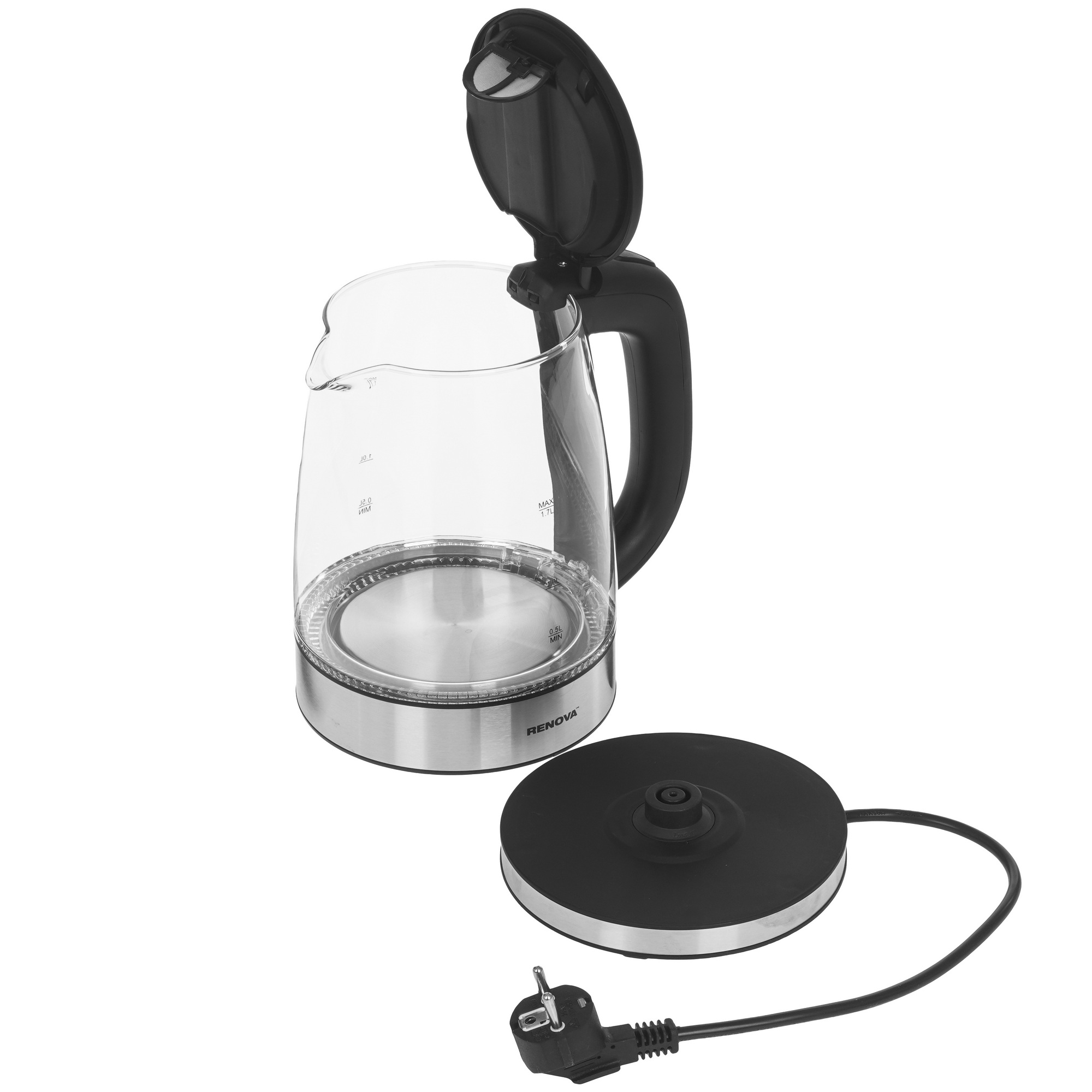 9207208 Электрочайник Renova KT17G-01B серебристый STDN-0035979 - Вид №4