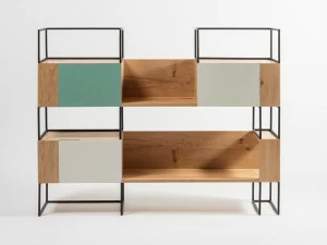 Medulum Отдельностоящий модульный книжный шкаф из дуба с ящиками Opus