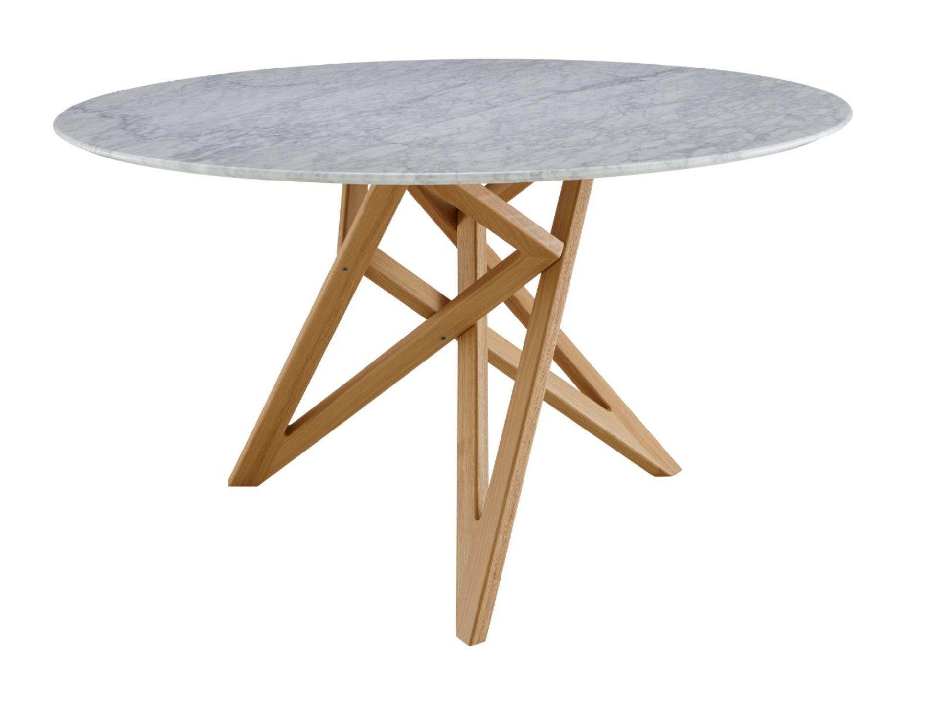 Круглый обеденный стол из каррарского мрамора Ligne Roset ENNÉA ARCH-00023628