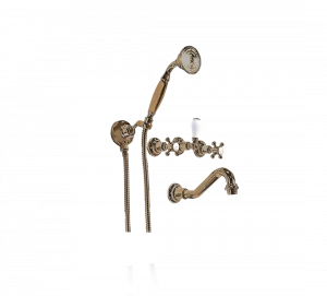 Gentry Home Смеситель для раковины мостик на 2 отверстия 200мм Mayfair Бронза GH103279