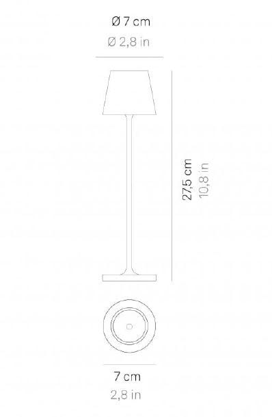 USB зарядка алюминиевая светодиодная настольная лампа Zafferano Poldina ARCH-00133568 - Вид №30
