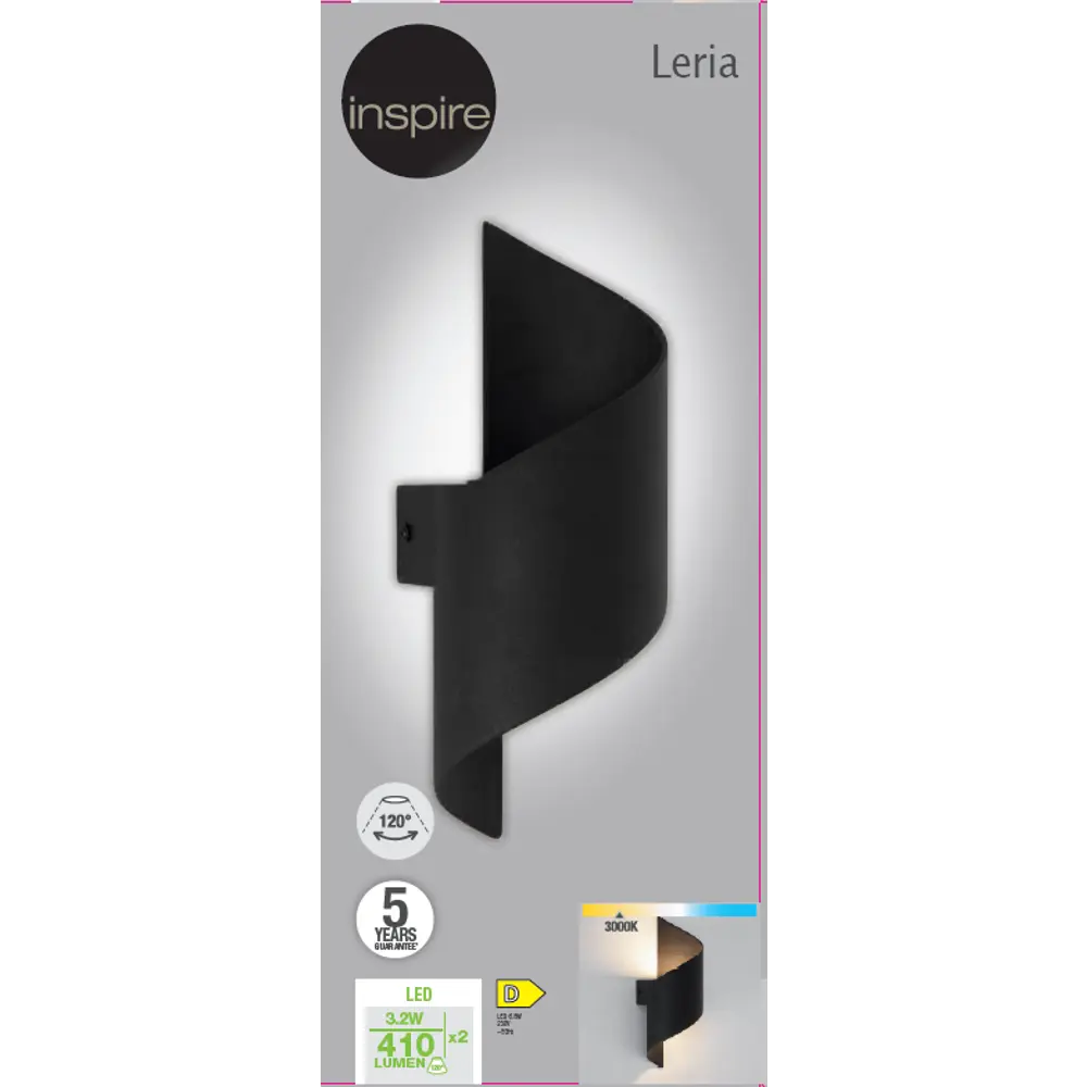 INSPIRE Leria — настенный светодиодный бра с теплым светом 85249846 STLM-0060429 - Вид №3