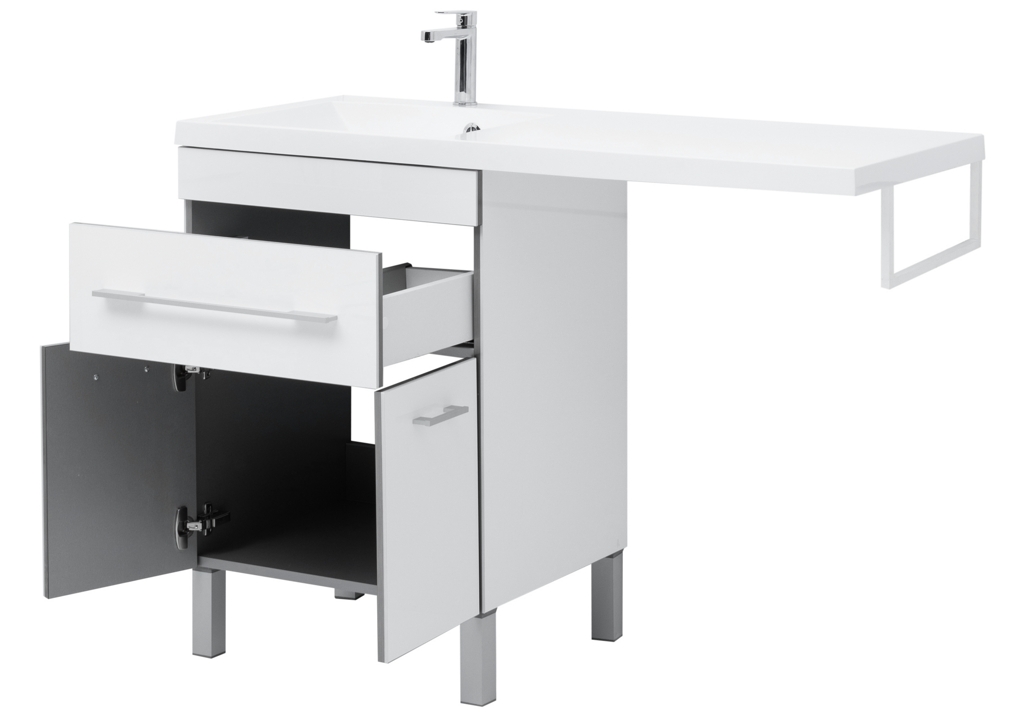 Тумба с раковиной Aquanet Верона 120 L белый (напольная, 1 ящик, 2 дверцы) 0018250700239565 - Вид №5