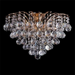 Потолочная люстра Eurosvet 3299/6 золото/прозрачный хрусталь Strotskis EUROSVET ДИЗАЙНЕРСКИЕ 181429 Золотой