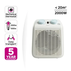 Тепловентилятор электрический Equation Five 2000 Вт цвет голубой