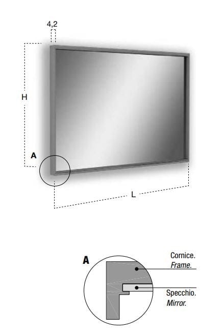 Прямоугольное настенное зеркало для ванной комнаты Antoniolupi Bespoke ARCH-00105502 - Вид №3
