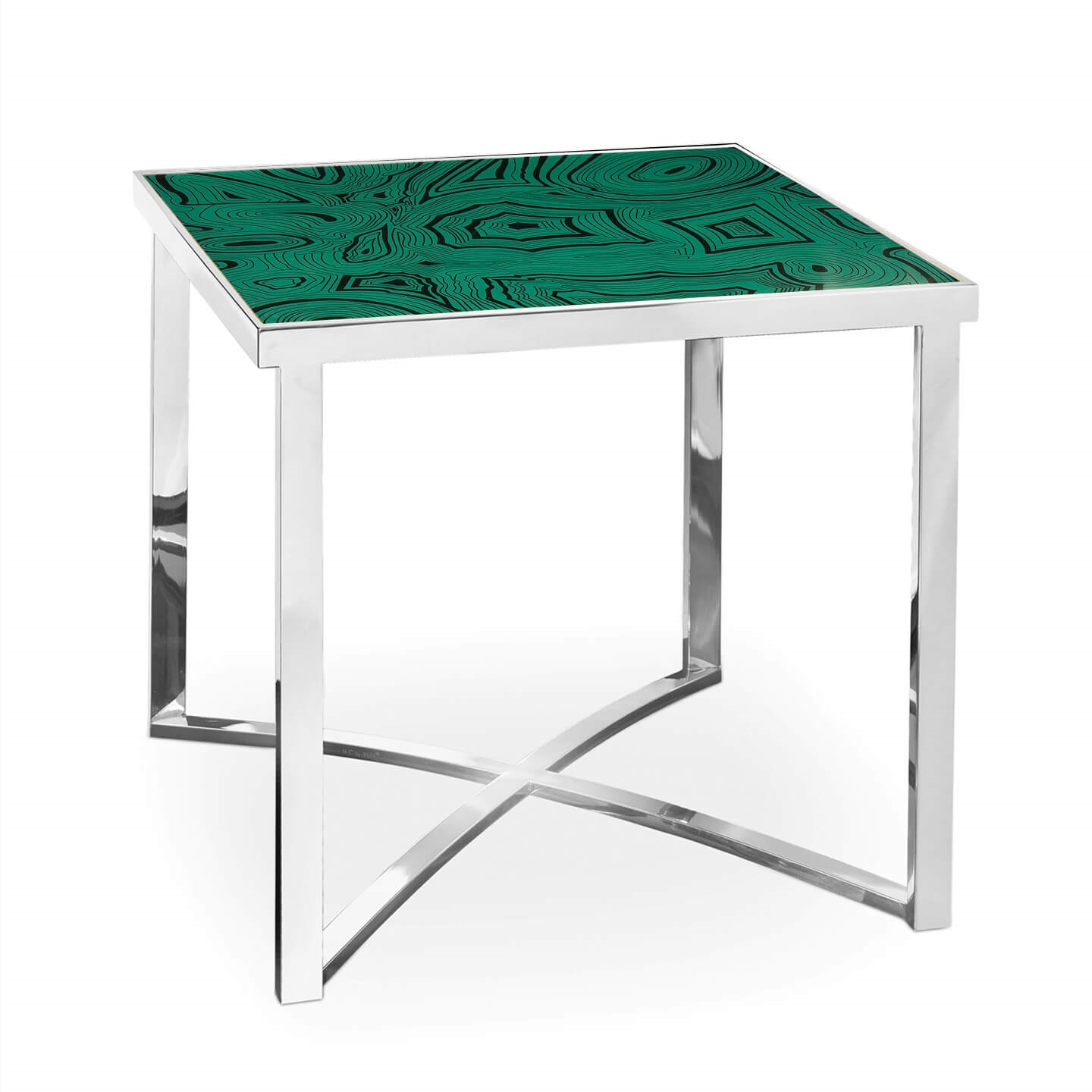 710106,86 ABHIKA БОКОВОЙ СТОЛ MALAKI CUBE X H51 52X52 DARK GREEN 710106.86