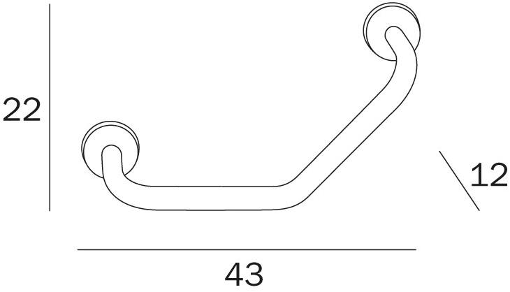 INDA® Ручка для ванной металлическая угловая Hotellerie A0491t - Вид №1