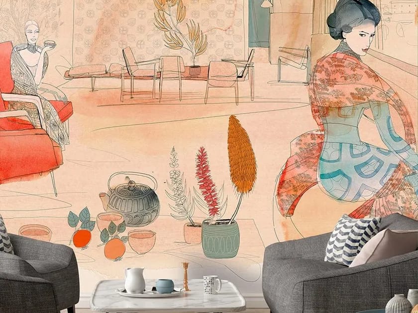 Carta da parati multicolor, PVC free, eco-friendly, lavabile WallPepper нюансы ARCH-00023086