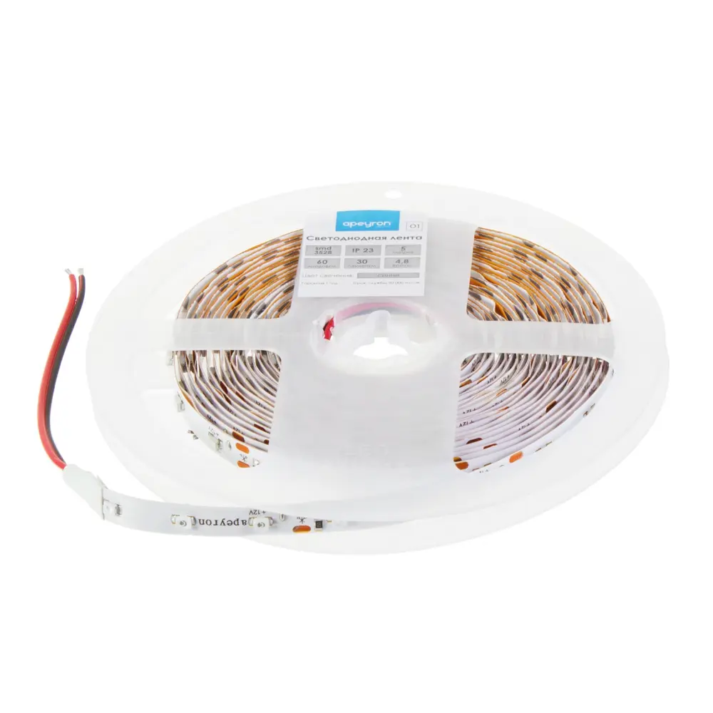 Светодиодная лента 4.8Вт/60LED/м свет синий IP20 APEYRON STLM-2026860