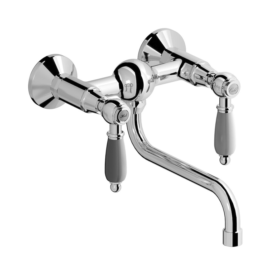 Настенный смеситель для кухни с 2 ручками WE ARE IB hl372cc_2 Chrome Kitchen