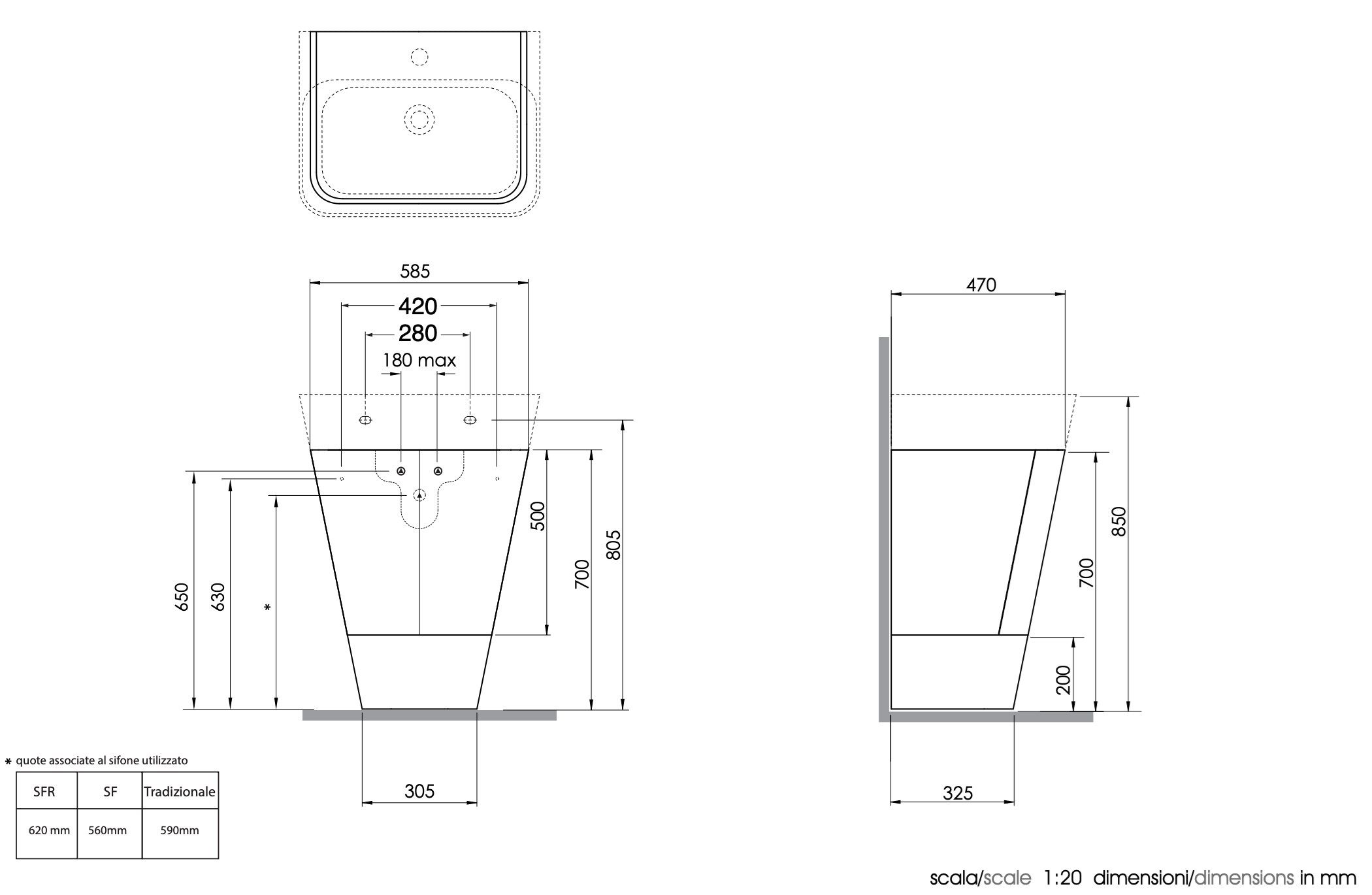 Напольный умывальник Azzurra Ceramica Build ARCH-00056126 - Вид №1