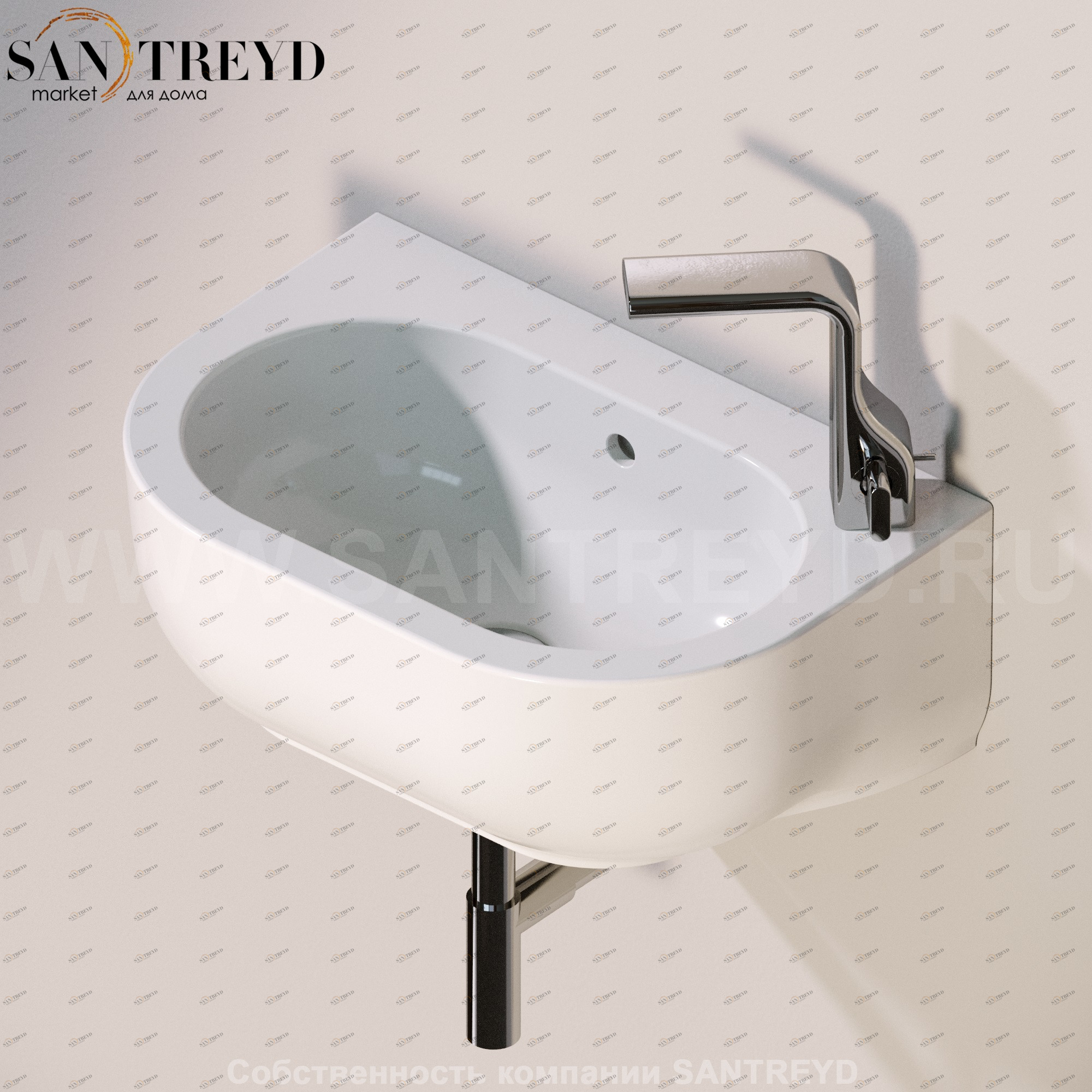 PS31LM9016 Подвесная раковина настенная прямоугольная Ceramica Flaminia Pass белая