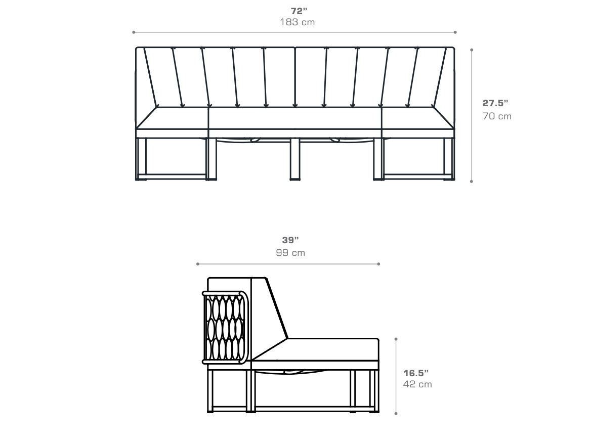 Тканевый изогнутый модульный садовый диван MAMAGREEN Munia ARCH-00016801 - Вид №6