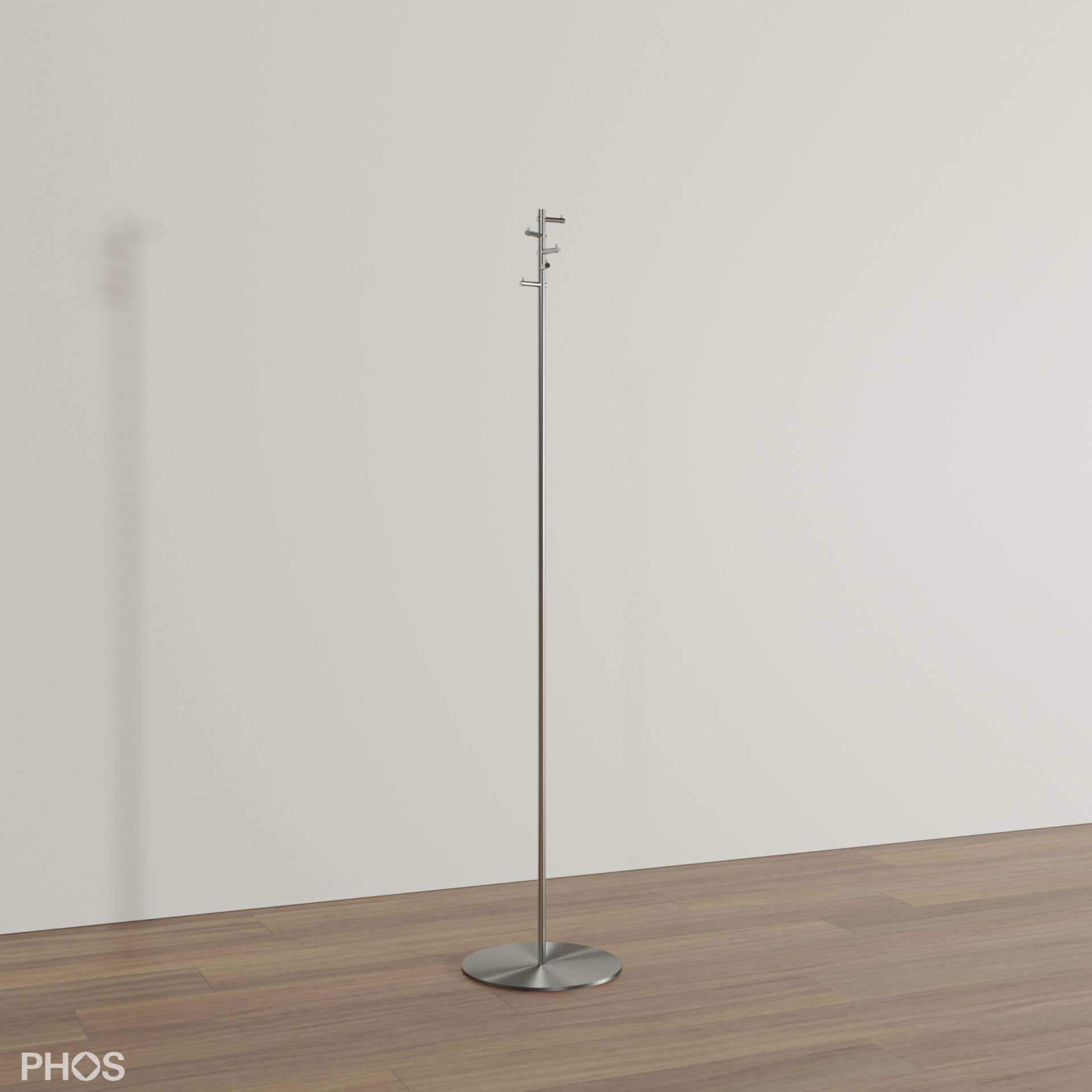 T1E Вешалка для одежды с 5 вращающимися крючками для одежды, основание: нержавеющая сталь. PHOS 