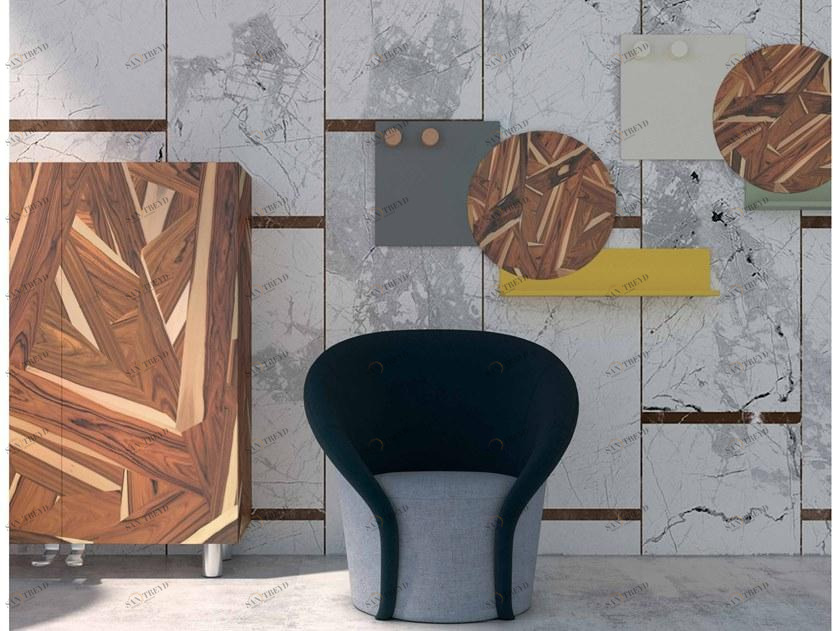 Геометрические виниловые обои с эффектом мрамора Cast icons Santreyd sun-id-1379071