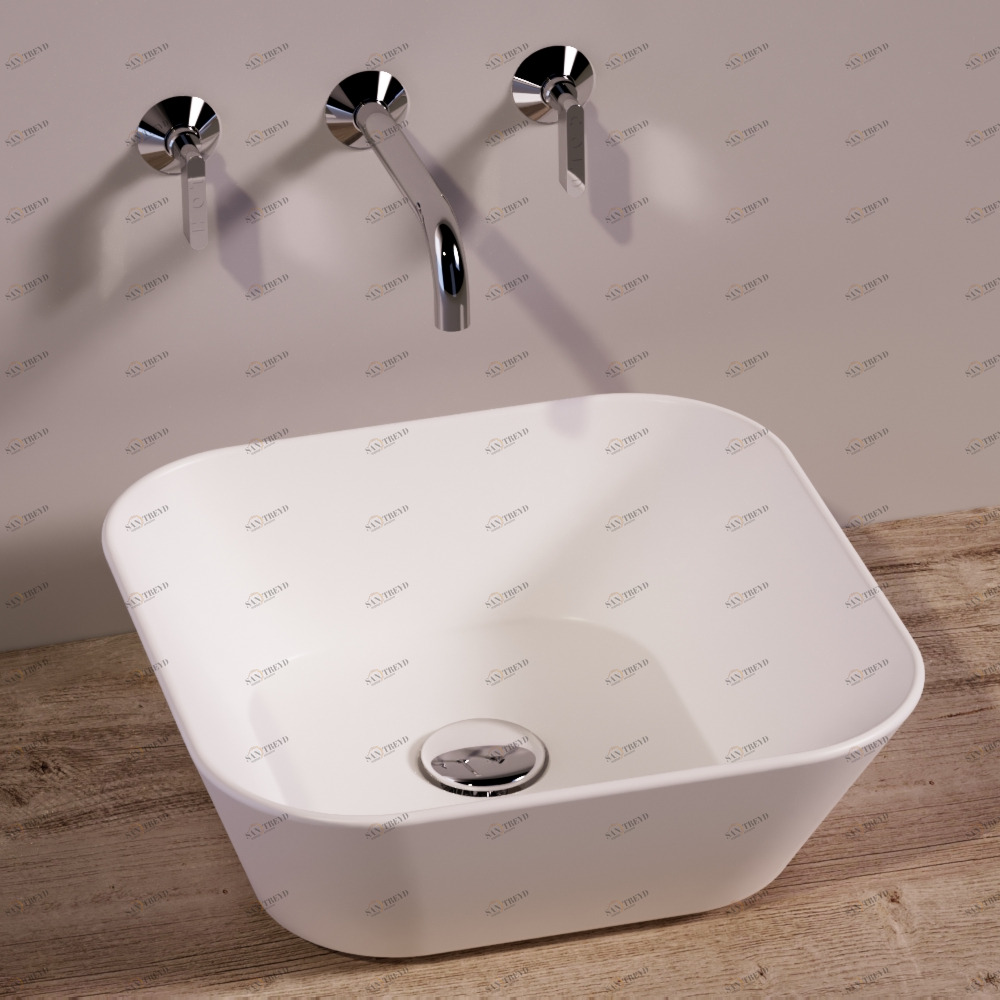 WA03BIANCOMATT Накладная раковина на столешницу  квадратная Simas 