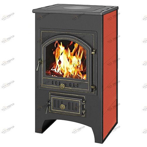 Печь-камин Везувий ПК-02 (205) с плитой (красный) 6364