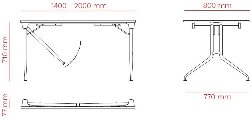 Mara Прямоугольный складной рабочий стол  206p  - Вид №5