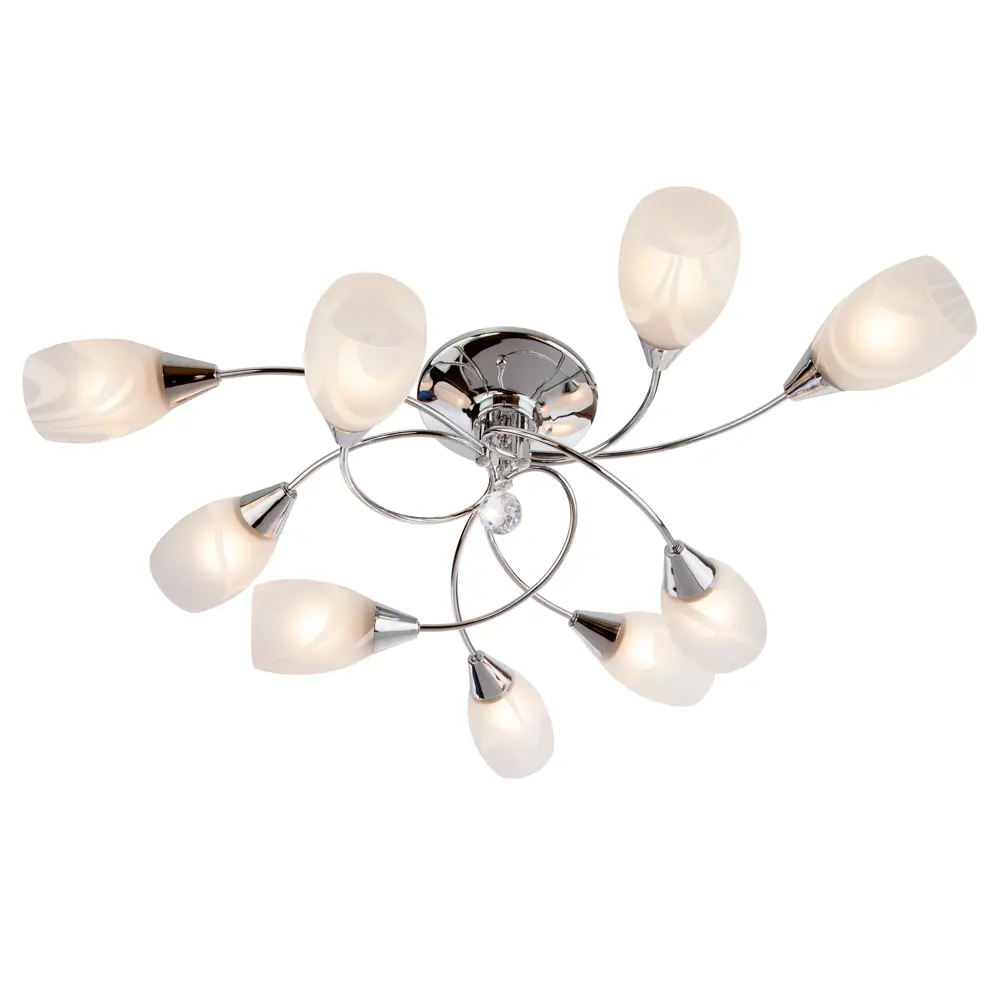 Люстра потолочная Eurosvet Сицилия 2275/9, 9 ламп, 43 м², цвет хром STLM-2164174