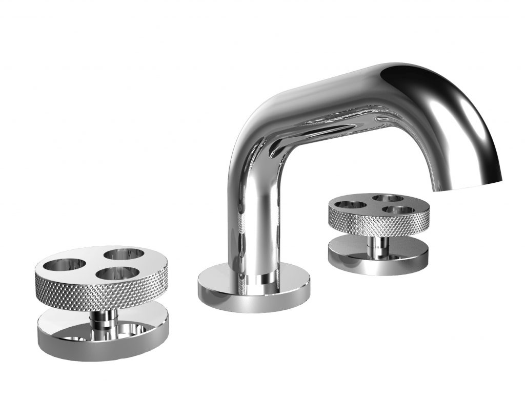 38501 Смеситель для раковины на три отверстия со сливом clicclac. Bongio Bowling