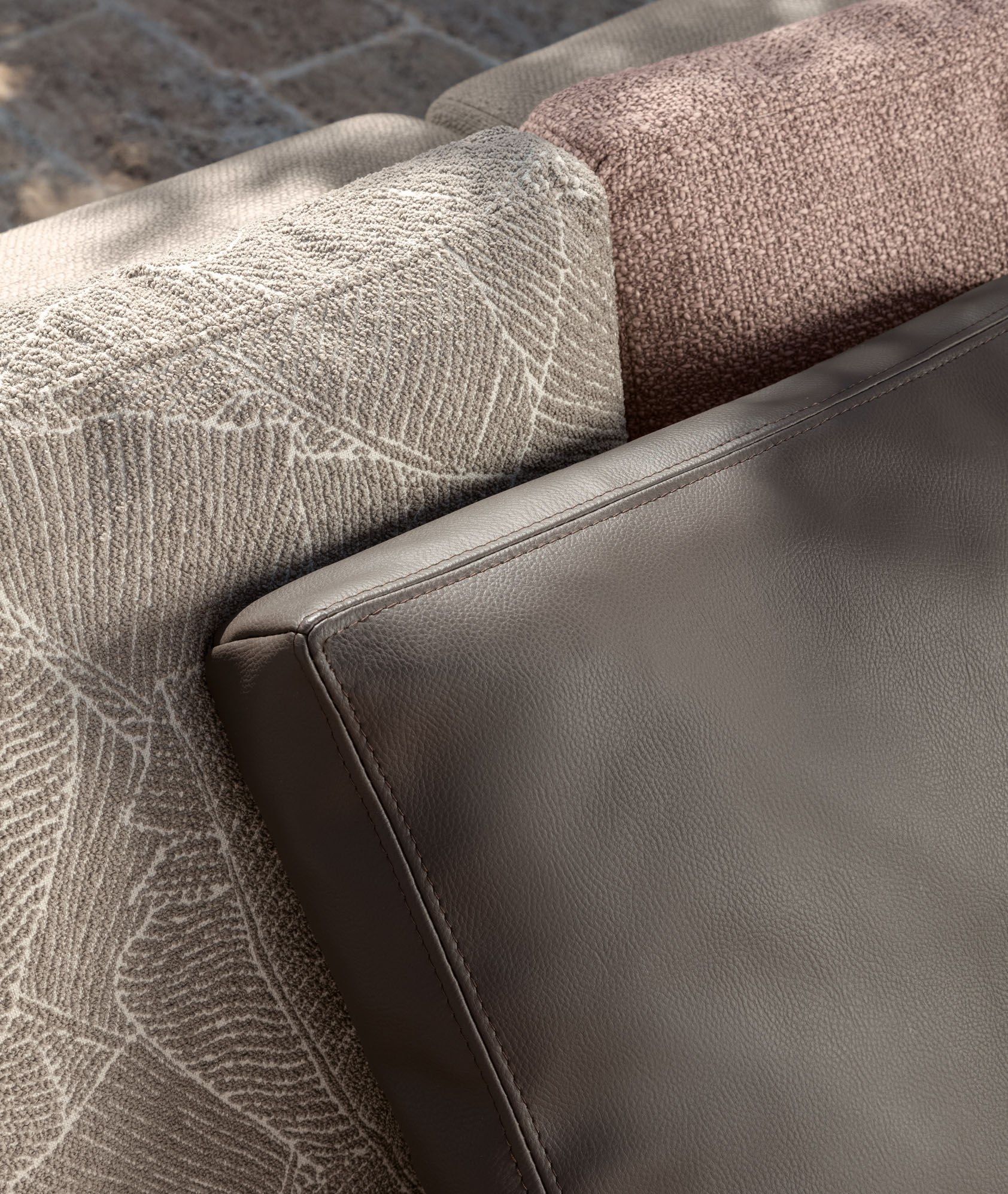 Accoya 3-местный тканевый и деревянный садовый диван Talenti Allure ARCH-00105013 - Вид №3