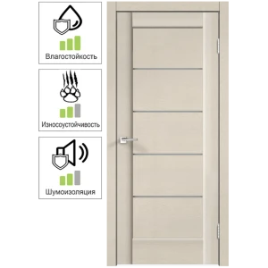 Дверь межкомнатная Premier 1 остекленная ПВХ ламинация ясень капучино 60х200 см