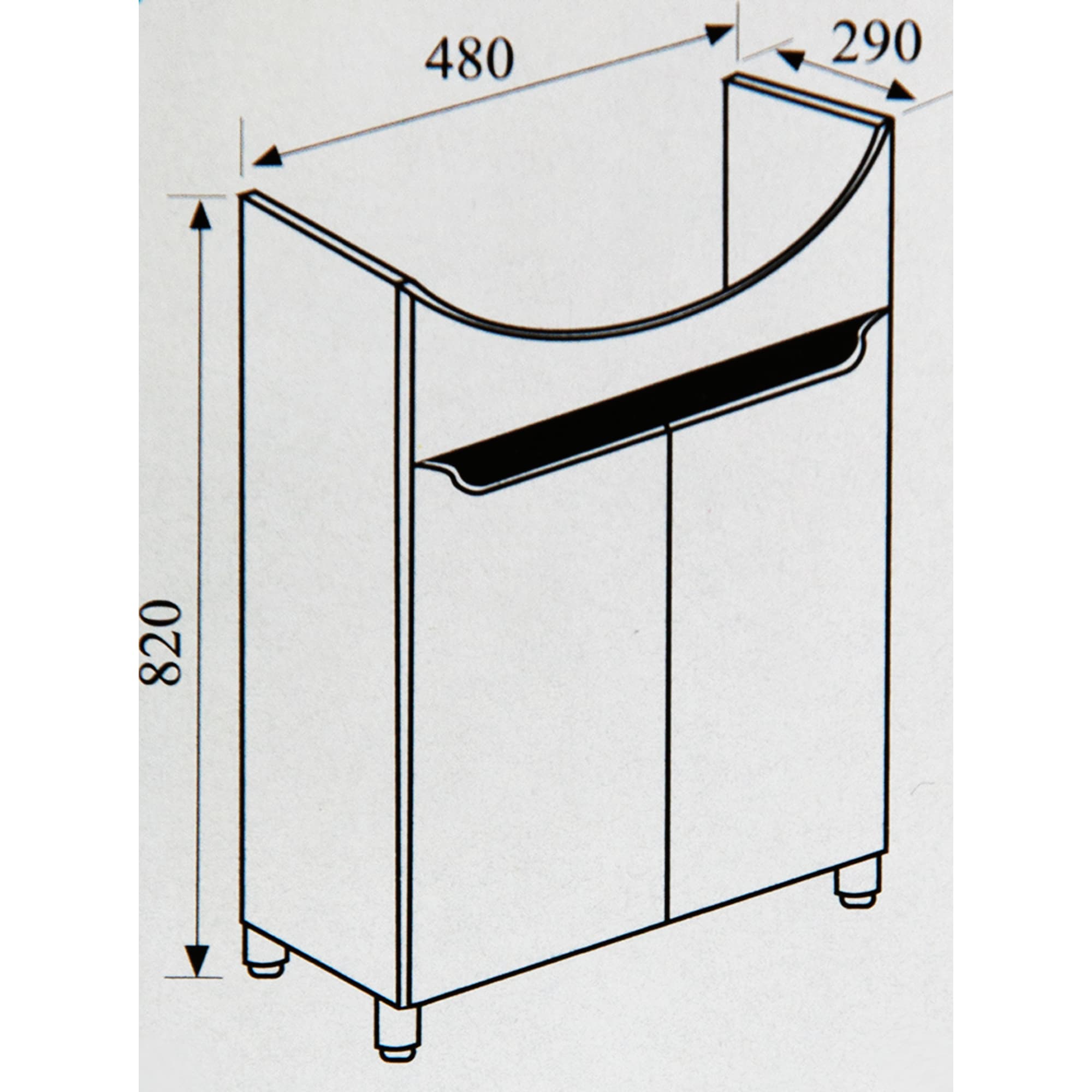 82200411 Тумба под раковину напольная «-50» 48 см цвет белый Руан Santreyd  - Вид №5